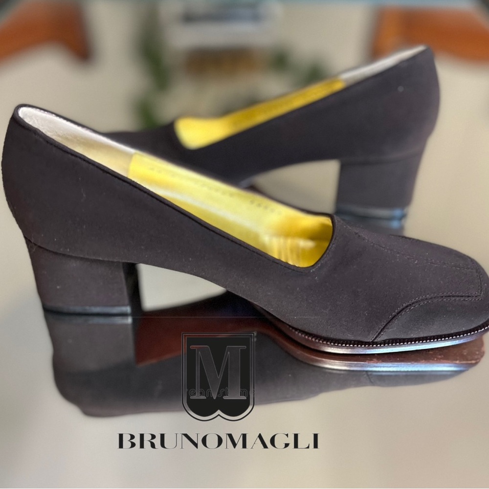 Bruno Magli | Womens Business Heels | Black Block Heel Sz 7.5 NWOT Made in Italy
